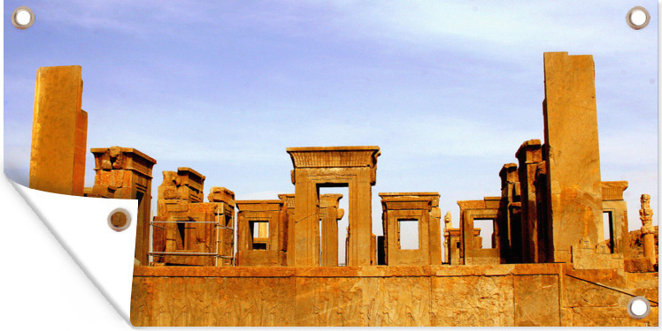 MuchoWow® 60x30 cm Outdoor-Poster Gartendeko Sichtschutz Garten Poster für den Garten Die Ruinen von Darius' Palast im iranischen Persepolis 133|1293134