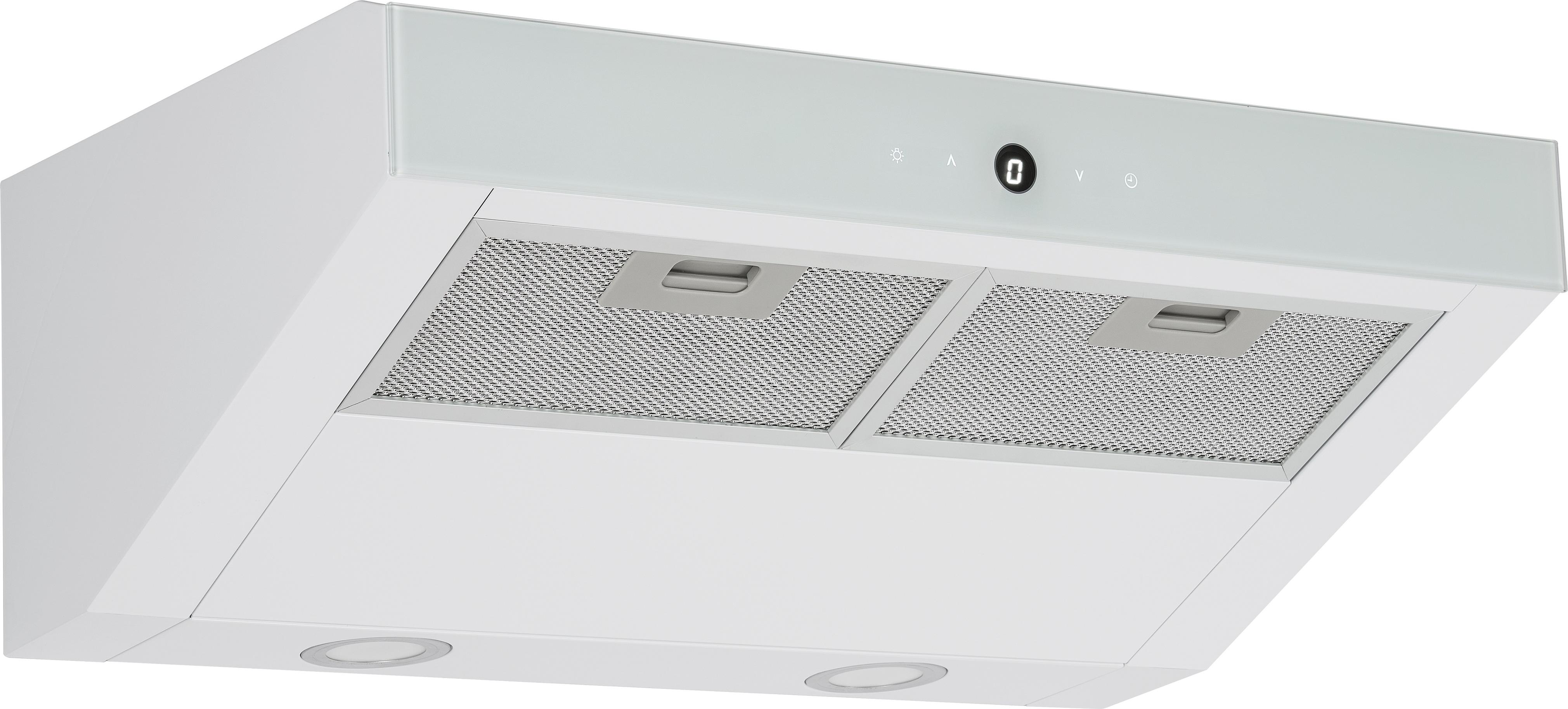 Dunstabzugshaube 60 cm kopffreie Unterbauhaube Abzugshaube Weiß Respekta CH12060W-21