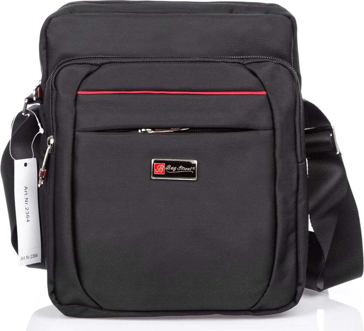 Bag Street Herren Tasche Arbeitstasche Nylon Umhängetasche Schwarz