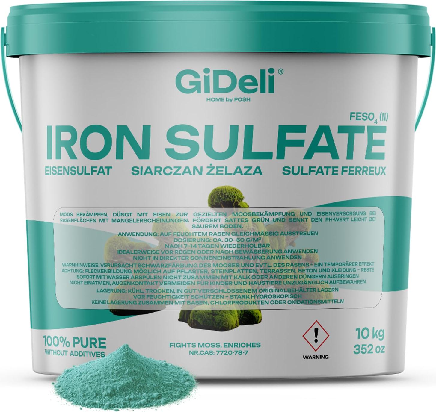 Posh Eisensulfat 10kg Heptahydrat Hortensiendünger Garten Landwirtschaft FeSO4 GiDeli