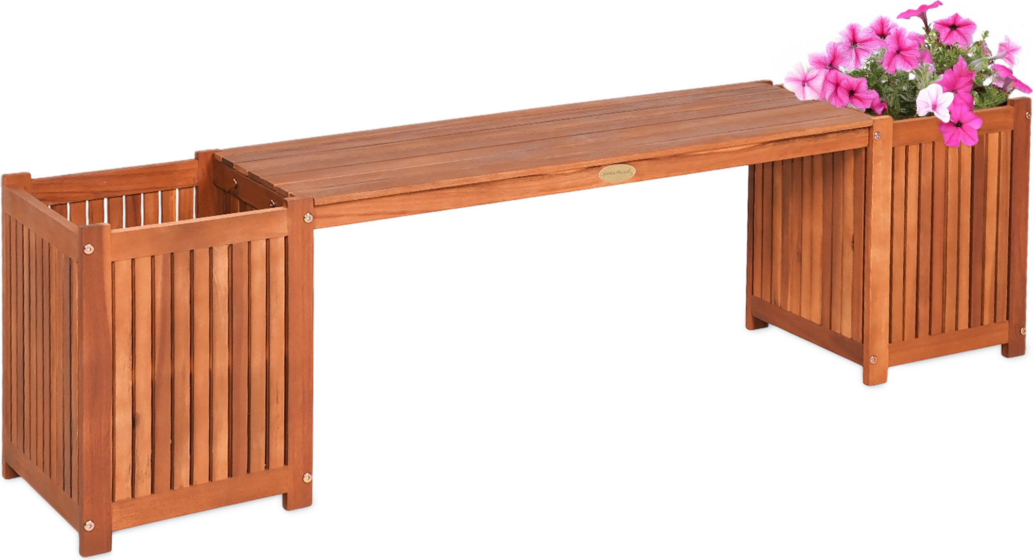 Spetebo 3.00 Pflanzbank VANDA aus Akazie - ca. 150 x 30 x 40 cm - Holz Pflanz Bank Sitzbank