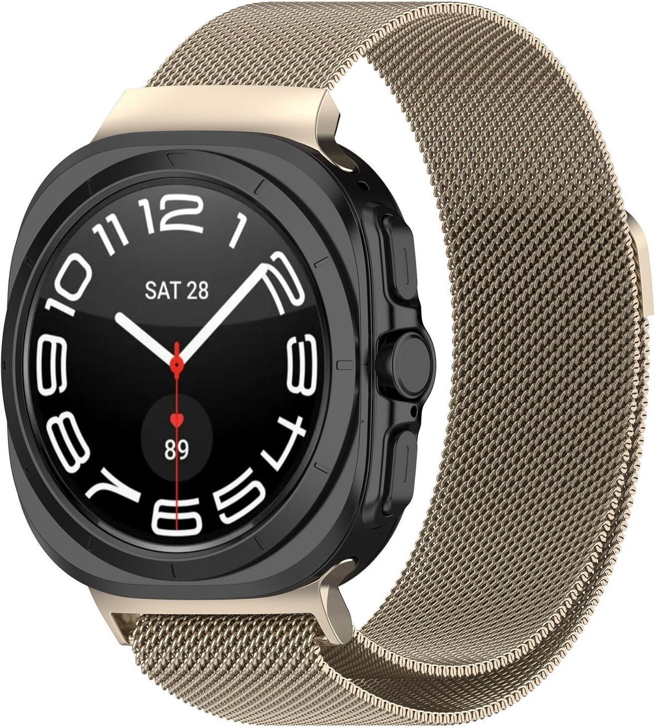 Pre Samsung Galaxy Watch Ultra 47 mm kovový remienok z pletiva béžovej farby