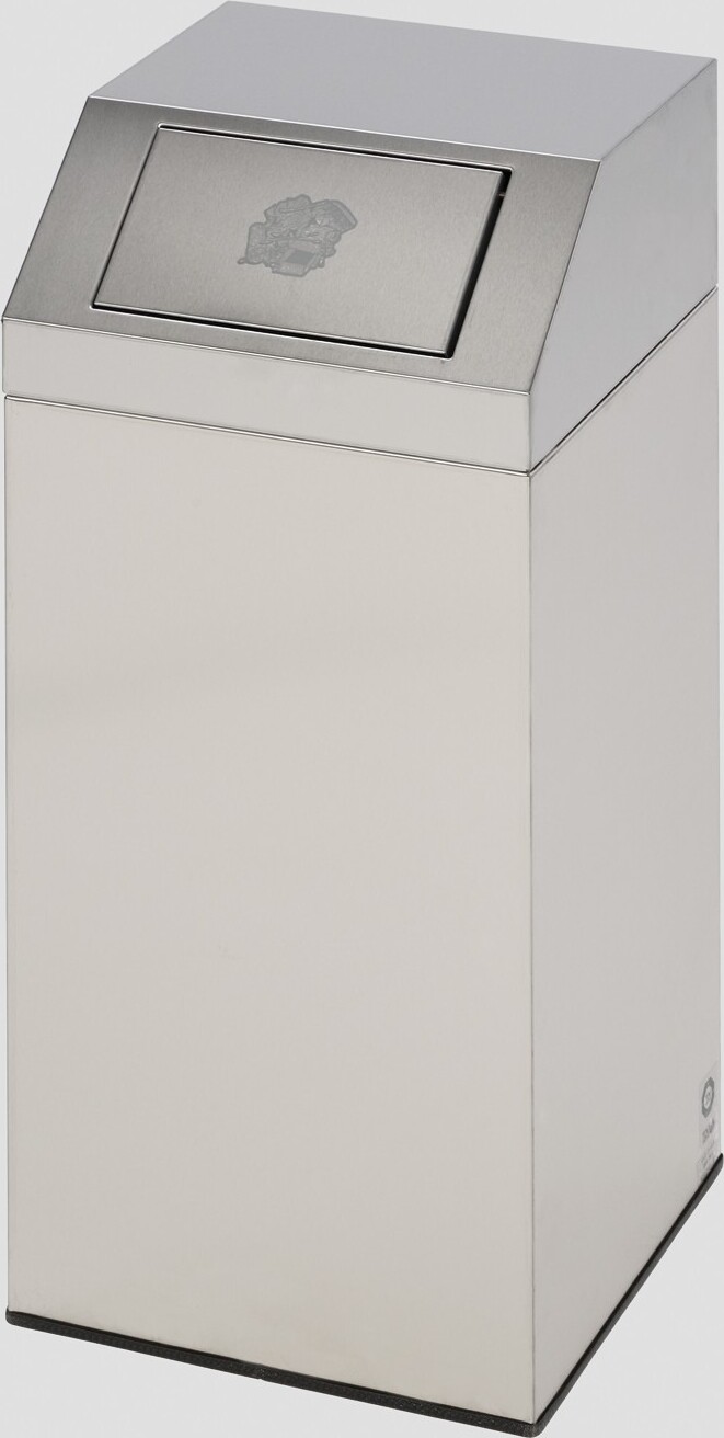 Robuster Werstoffsammler mit abnhembarem Kopfteil | 45 Liter, HxBxT 79x32x32cm | Edelstahl