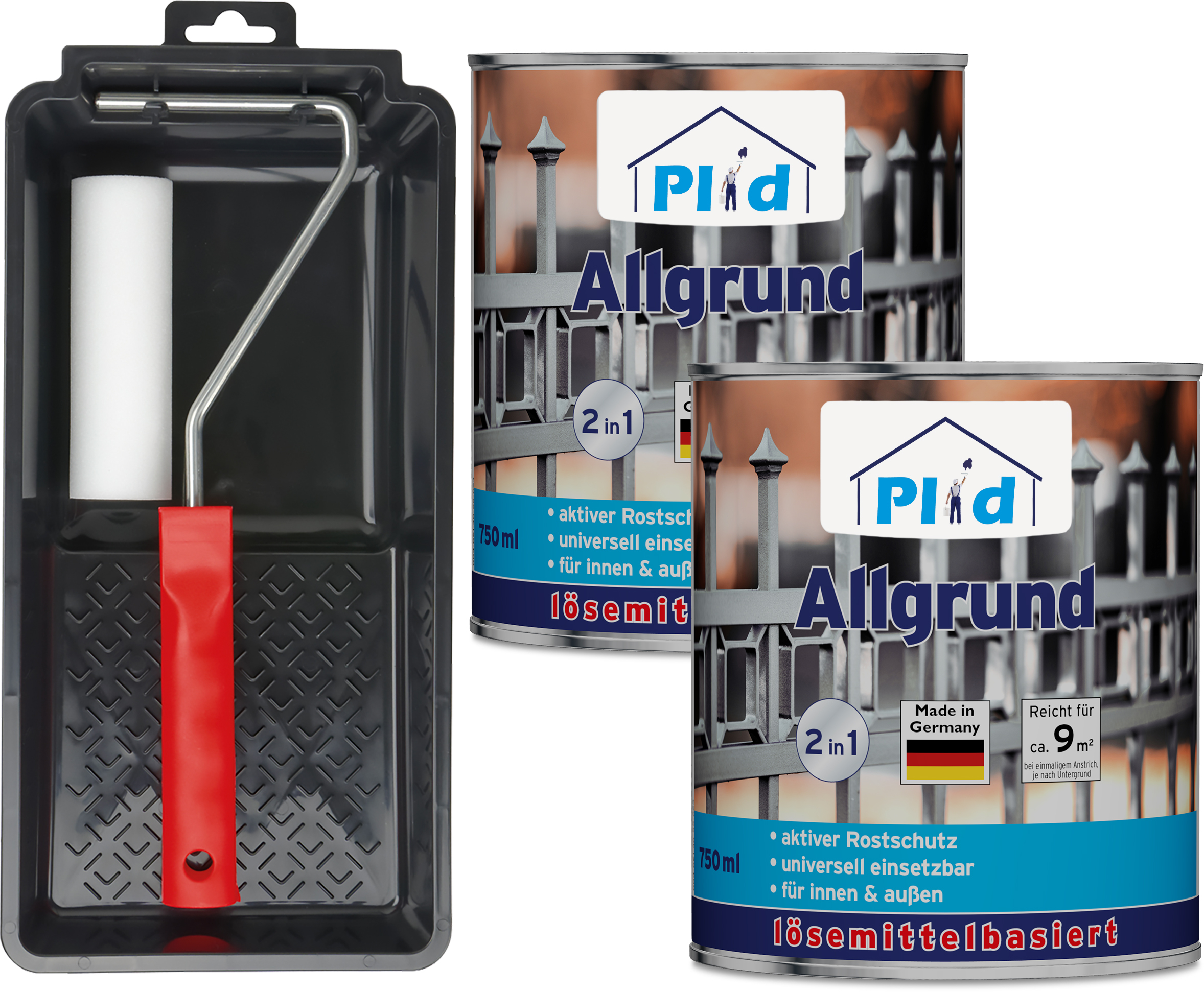 plid Premium Allgrund Rostgrundierung Grundierung Set 1,5l - Anstreichset