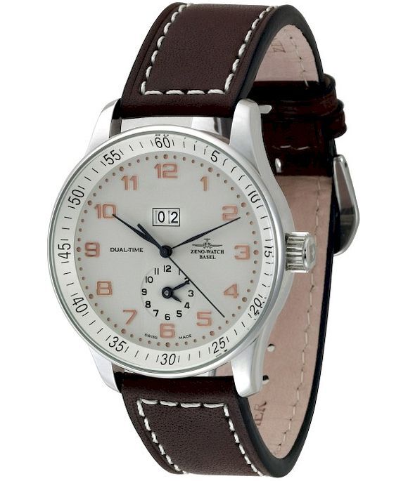 Zeno-Watch - Náramkové hodinky - Pánske - Chrono - X-Large Retro + Dual-Time - P561-f2
