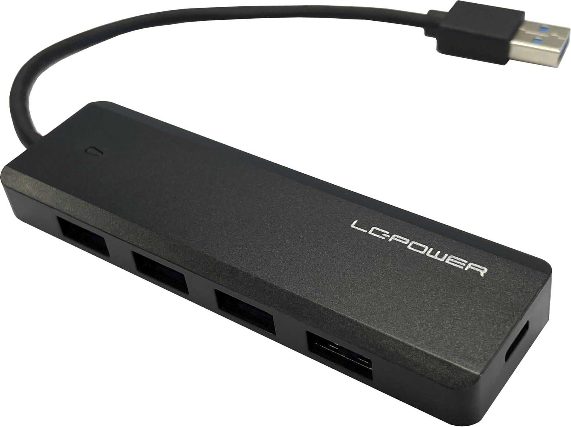 LC-Power LC-HUB-U3-4-V2 Rozbočovač USB 3.2 Gen 1 (3.1 Gen 1) typ A 5 Mbit/s čierny