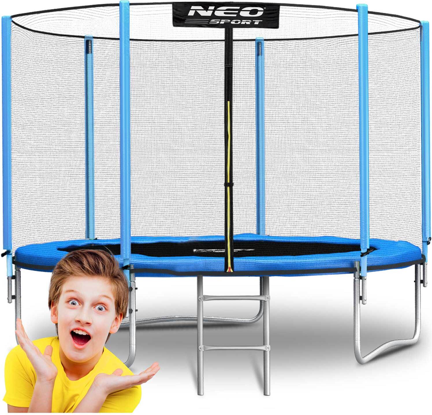 Trampolina ogrodowa 8ft/252cm siatka zewnętrzna i drabinką