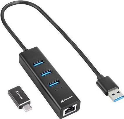 Sharkoon 3-portový rozbočovač USB 3.2 Gen 1 (37575)