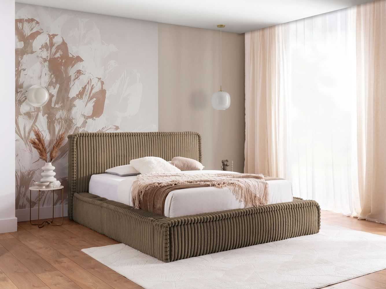 Čalúnená posteľ 160x200 BELINDA - hnedá