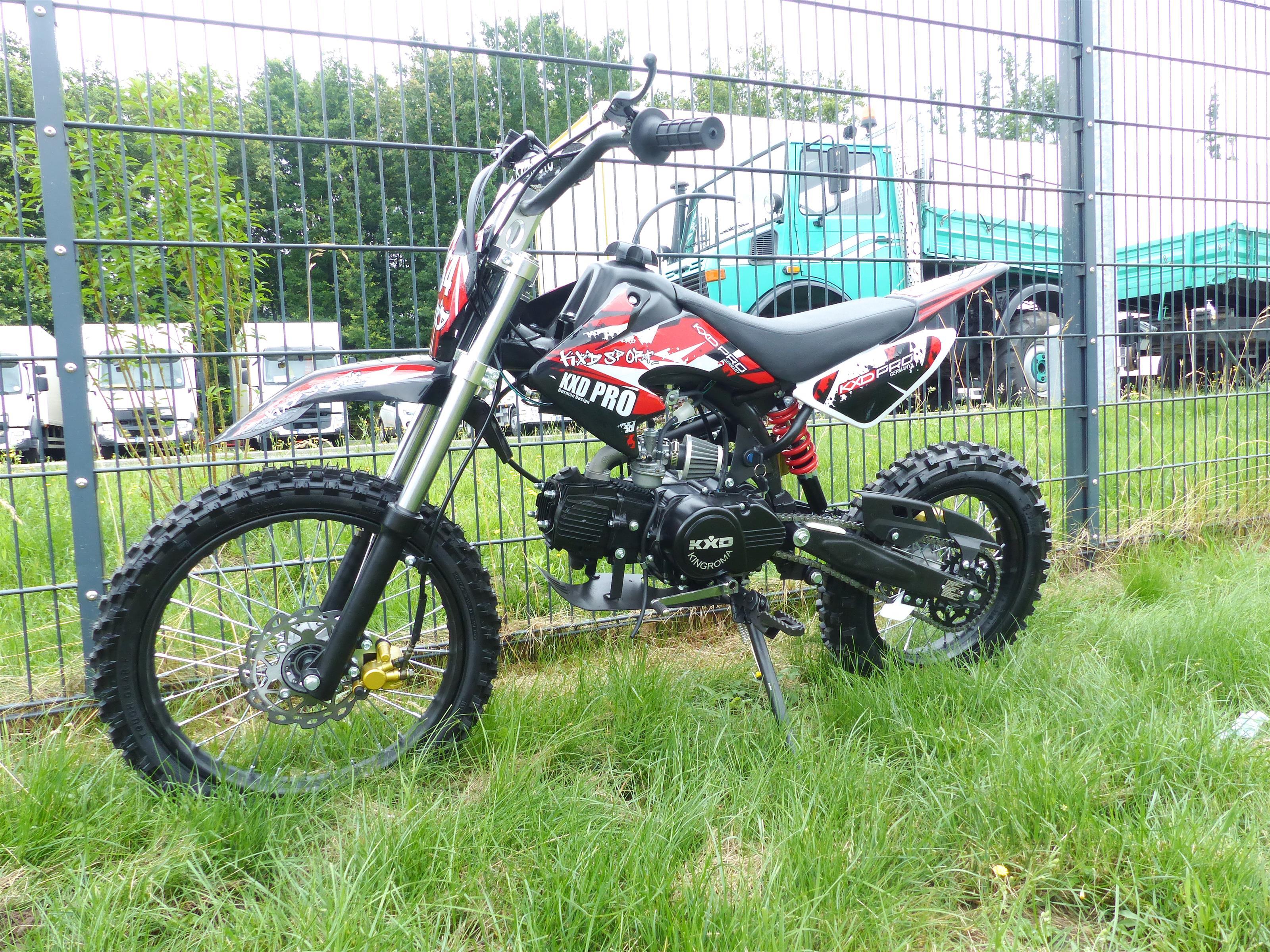 125 ccm Dirtbike Dirt Pocket Pit Bike Pitbike Cross 17/14 Enduro KXD 607 Rot