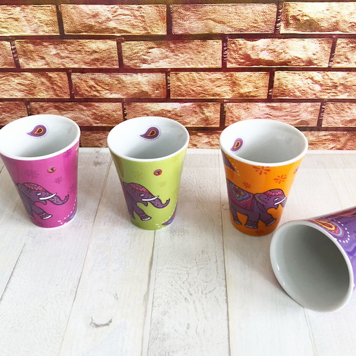 AS4HOME 6 Espressobecher mit Elefant Motiv - Espresso Becher Kashmir - Paisley 2/9/A - KA