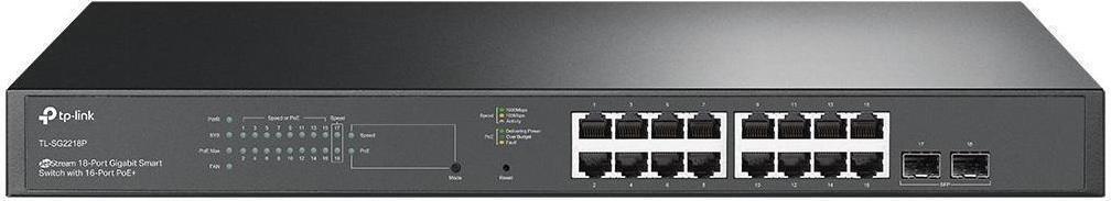 Gigabit PoE-Switch L2, 16x PoE, 2x SFP, Omada Integration, 150W