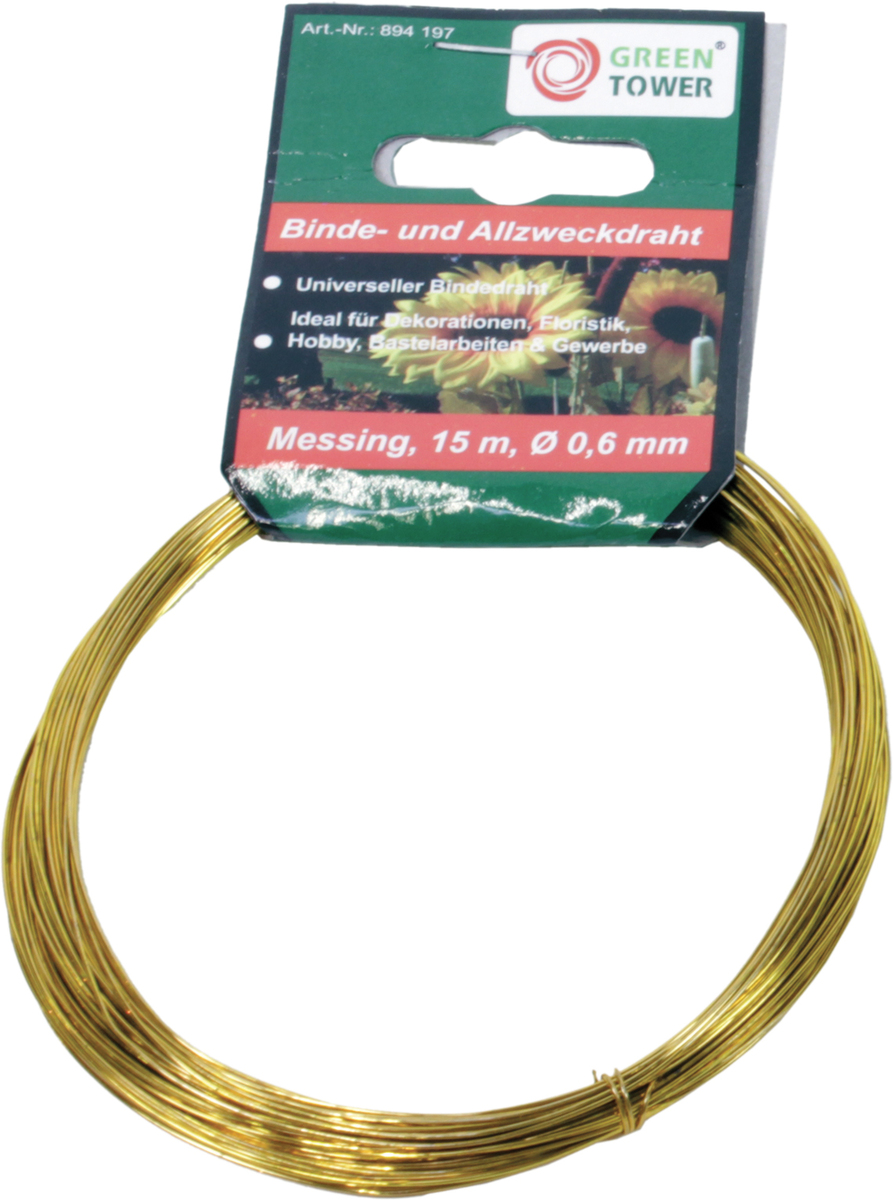 Green Tower GreenTower Binde- und Allzweckdraht 15 m Messing 894197