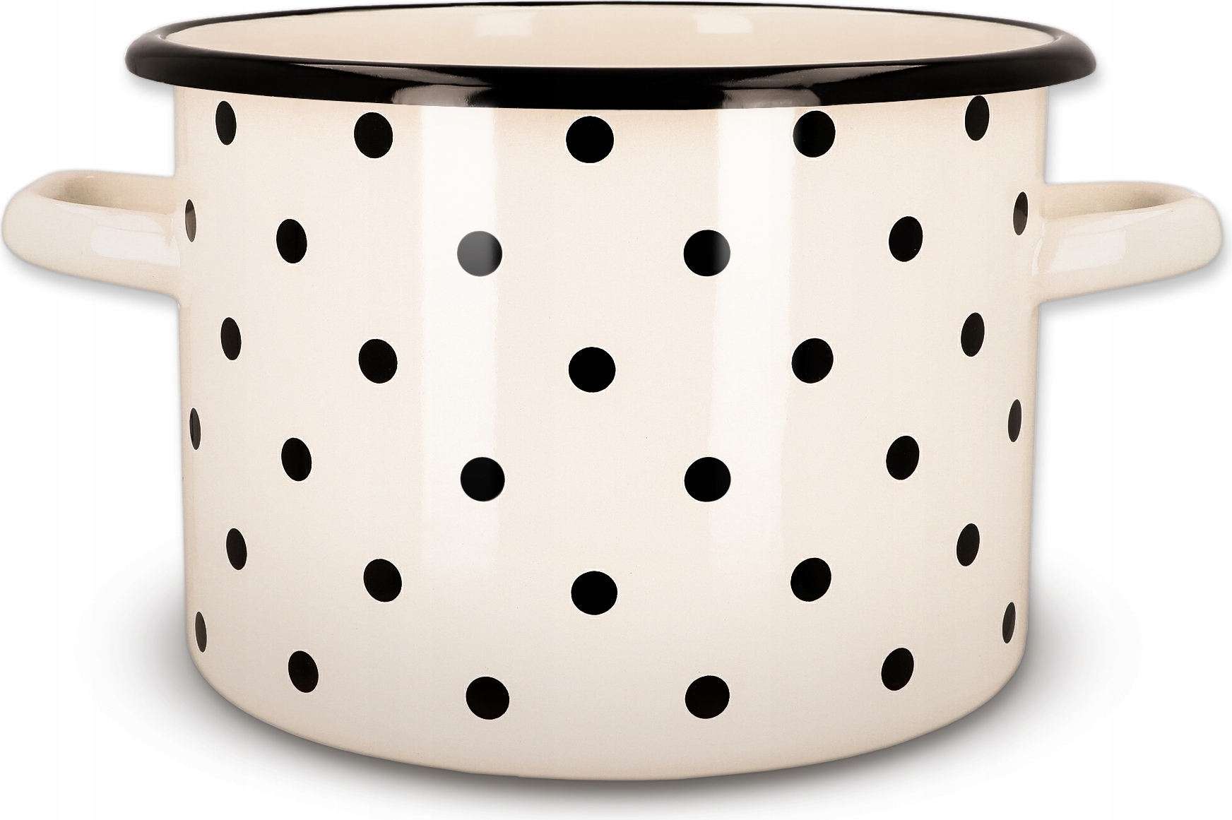 Kuketo | Emaille Kochtopf 5,5 L Mit Griffen – Induktion & Alle Herdarten – Creme Emaille Topf Mit Punkten Robust, Hygienisch, Langlebig & Stilvoll 749946