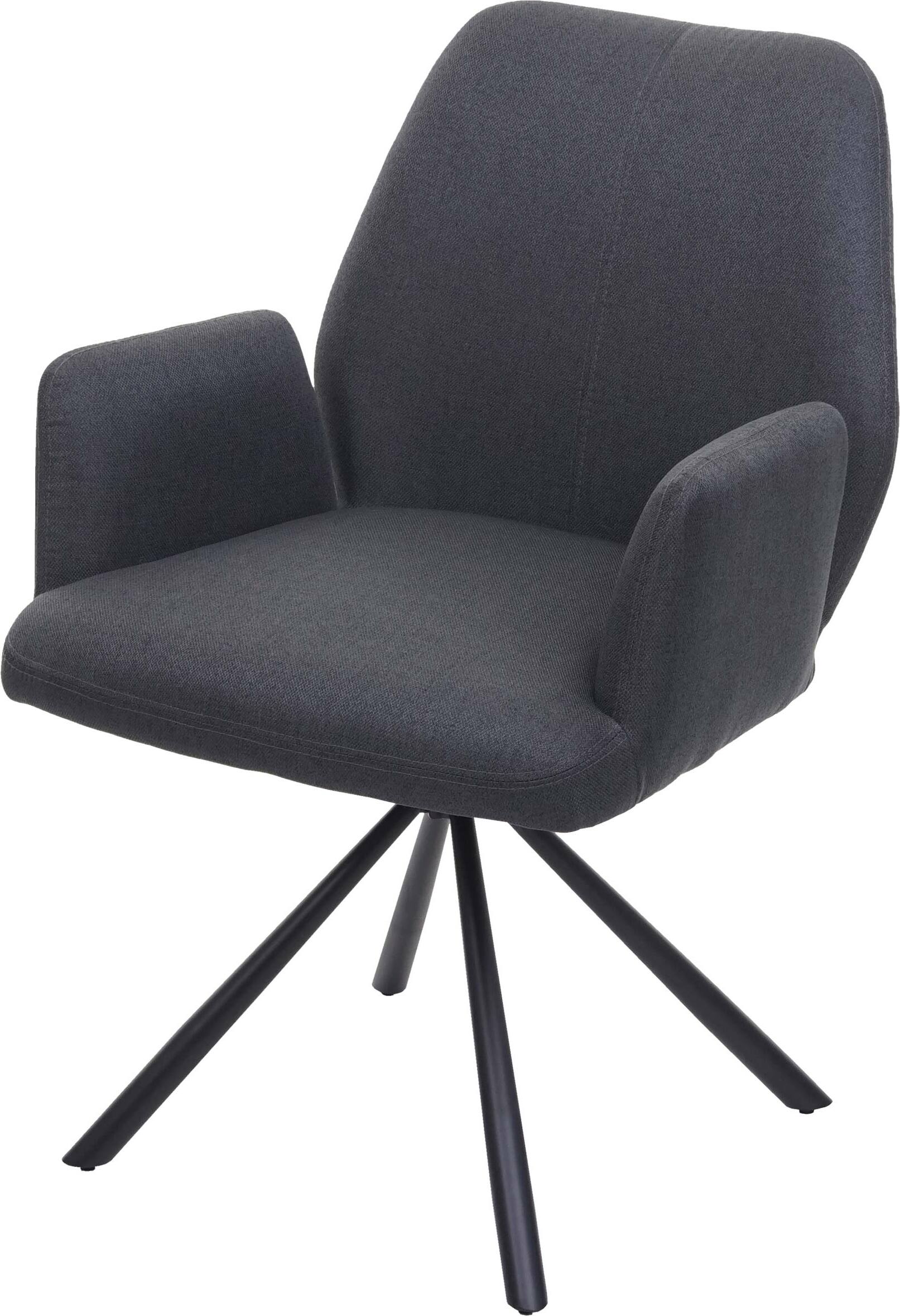 Jedálenská stolička HWC-H71, kuchynská stolička polohovateľná stolička, látka/textilná oceľ ~ tmavosivá