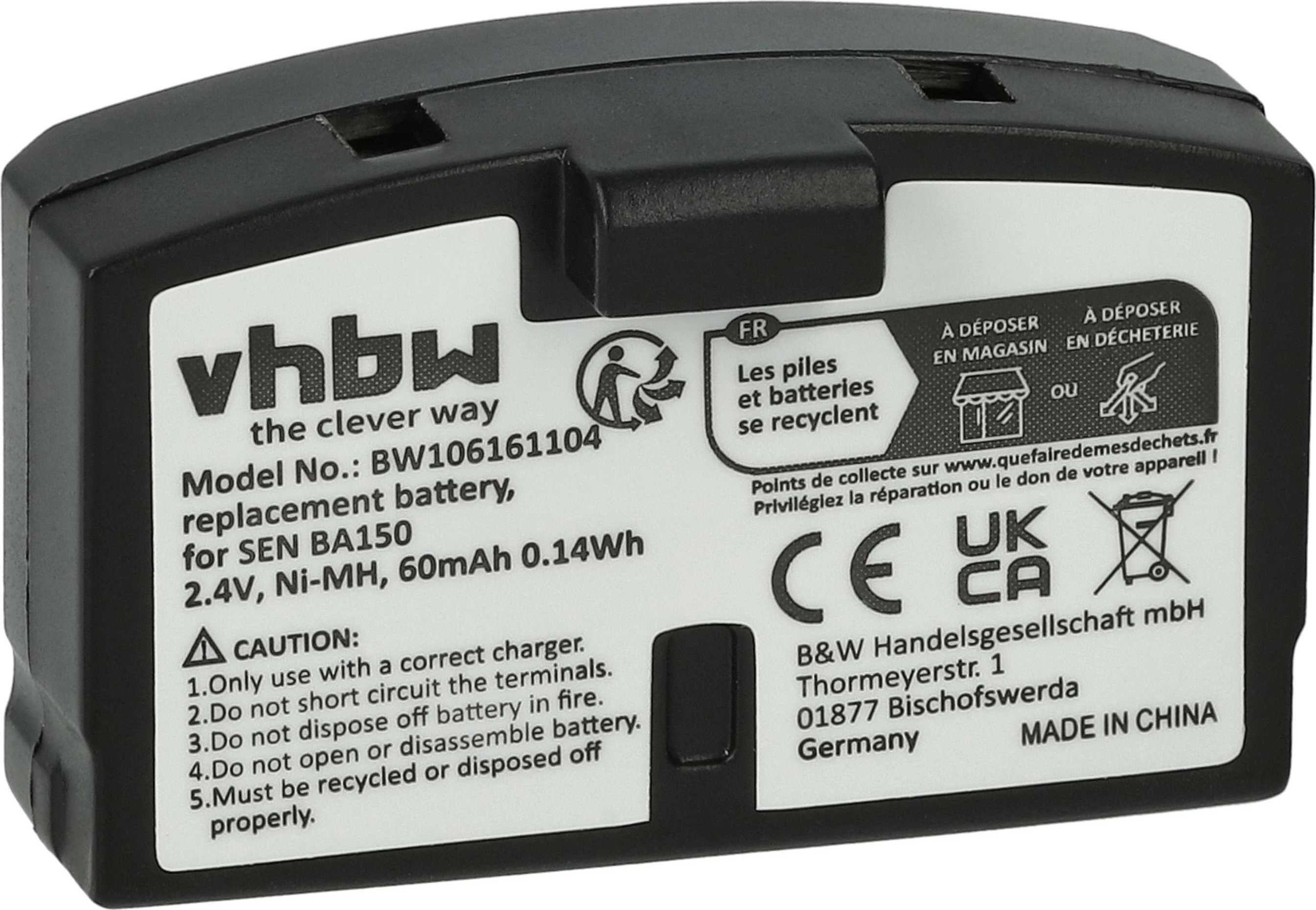 vhbw Akku kompatibel mit Williams Sound RX237, WIR 239, RX239, RX238, WIR 238, WIR 237 Wireless Headset Kopfhörer (60 mAh, 2,4 V, NiMH) 9140320-16
