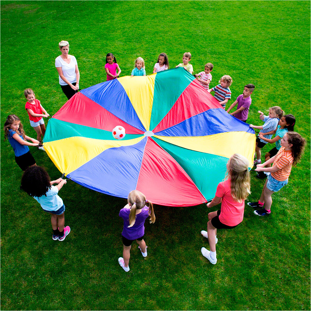 Sport-Tec Schwungtuch, Tuch Spiel Kindergarten Schule Turnen, Schwungtücher, ø 7 m 02048