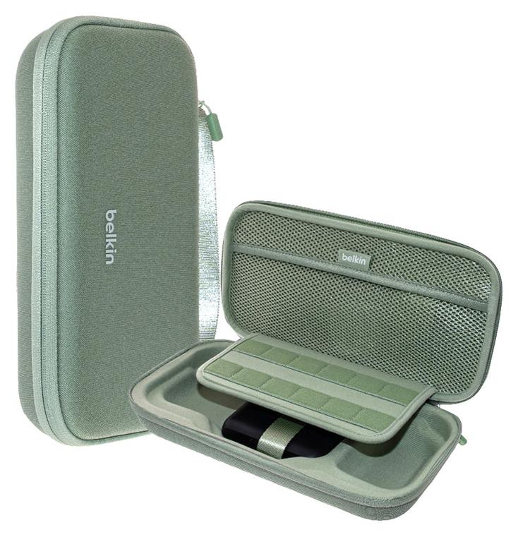 Belkin ENA001hqSE-V2, Cestovné puzdro, Nintendo, Zelená, Sieťovina, Polyester, Zamat, Nintendo Switch, Nintendo Switch 2, Nintendo Switch OLED, Odolný voči oteru, Vode odolné