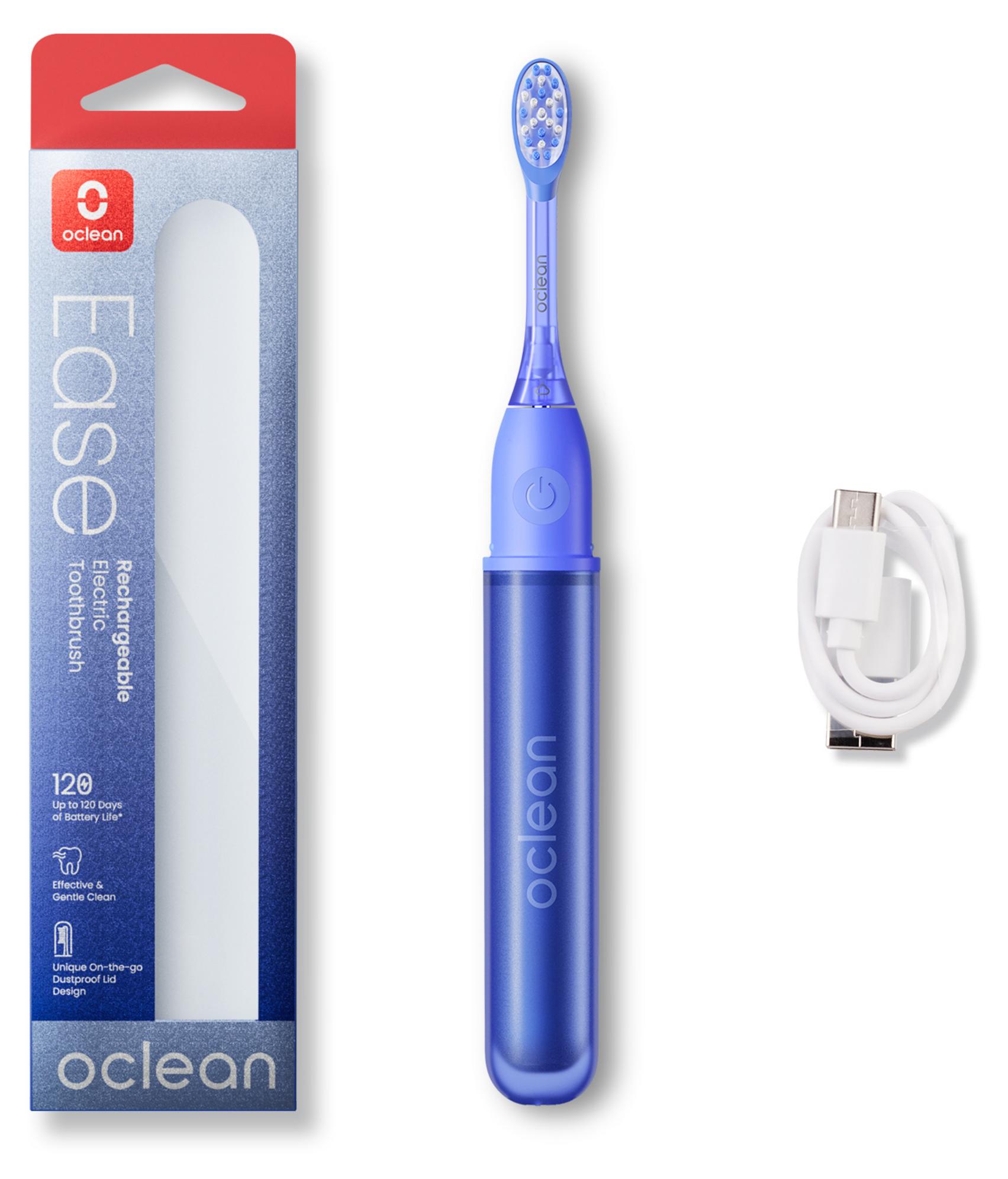 Oclean Ease, Dospelý, Vibračná zubná kefka, Hlboké čistenie, Jemný, 66000 pohybov za minútu, Modrá, 2 min, 30 sec