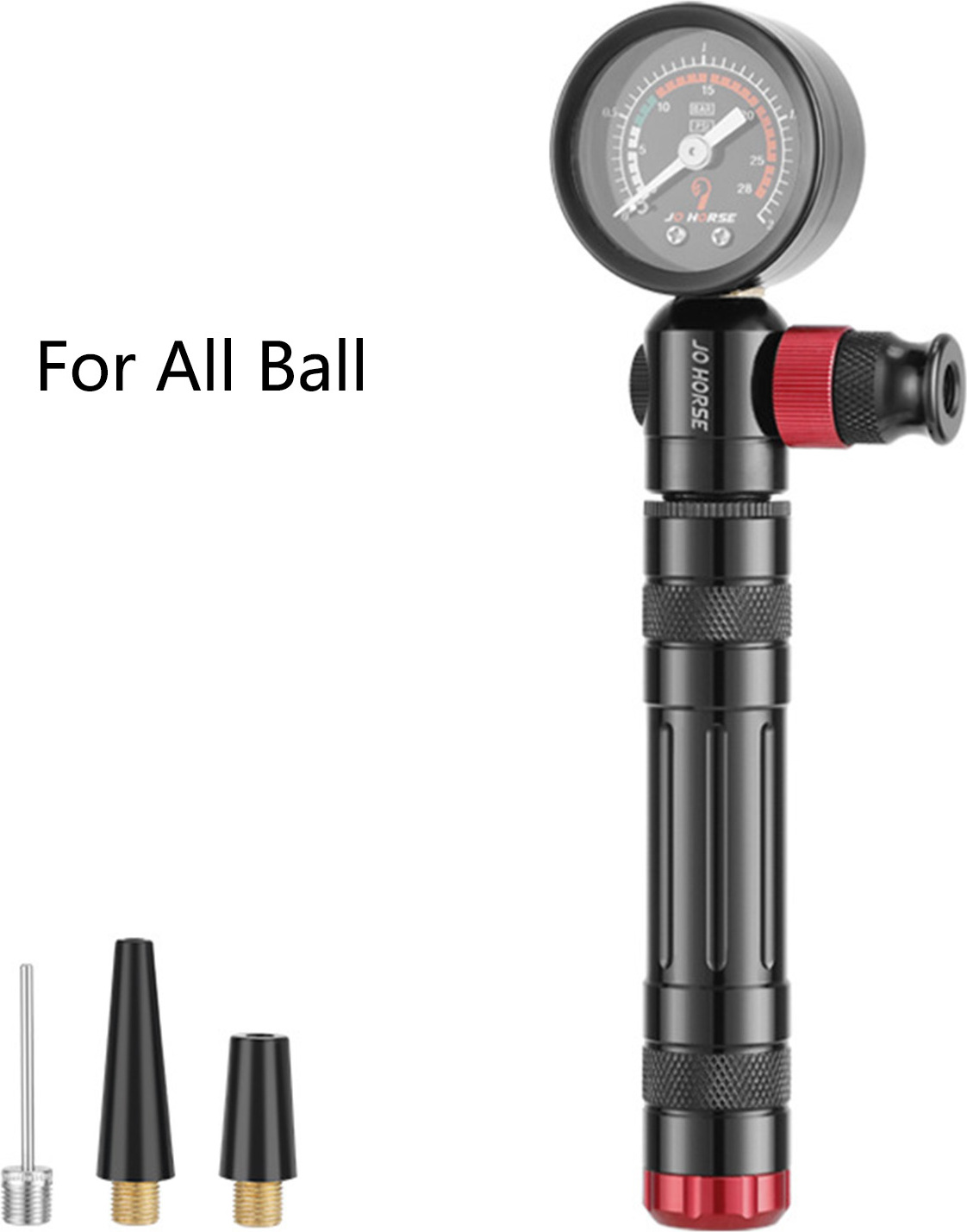 Bmen 1 Bike aufblasbare Pumpe wasserdichte Aluminiumlegierung Basketball Fahrradluftpumpe Inflator mit Hochdruckzählungen Hausversorgung-B 3591053@brem