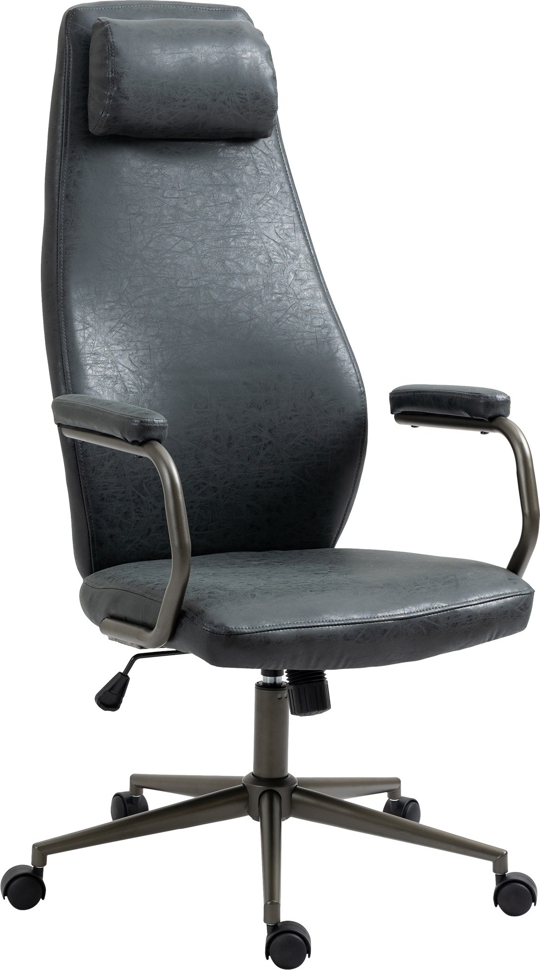 Kancelárska stolička Pocatello v industriálnom štýle - koženka - Čierna antik