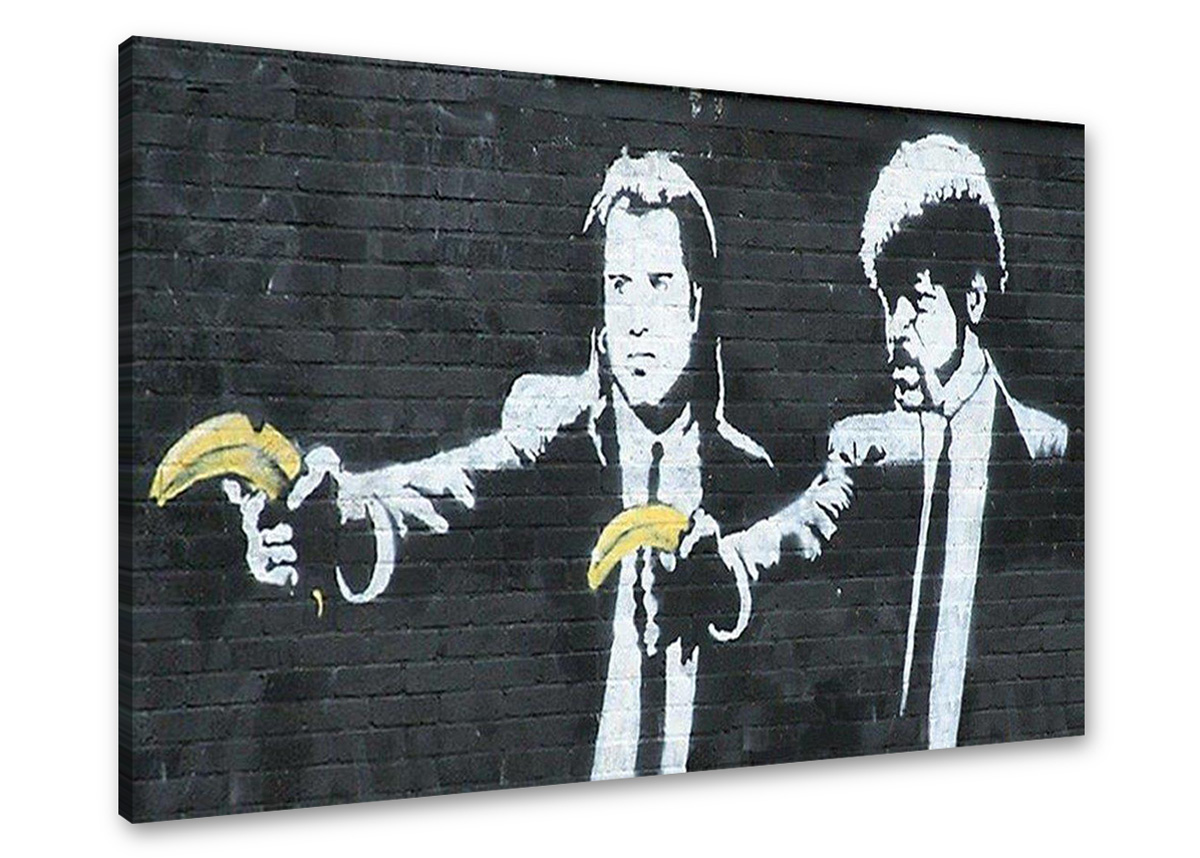 katingad Gemälde auf Leinwand Banksy Street Graffiti Bilder Wandkunst Poster & Drucken Wohnzimmer Schlafzimmer Wohnkultur 27.5 X39.4 Frameless 70X100CM