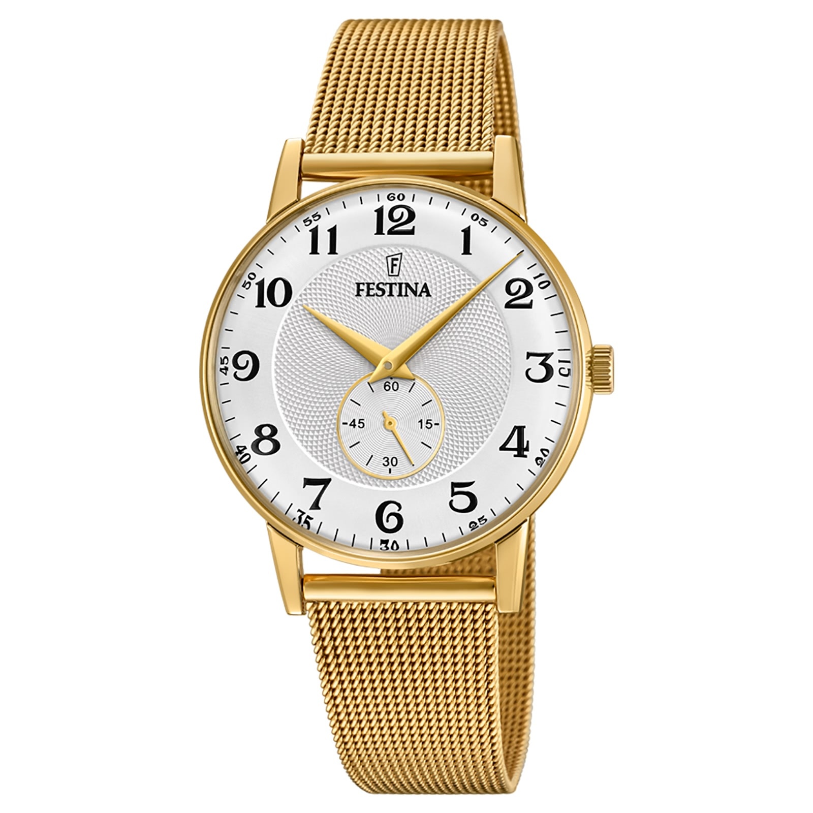 Festina Pánske hodinky Classic F20569/1 Nerezová oceľ zlatá D2UF20569/1
