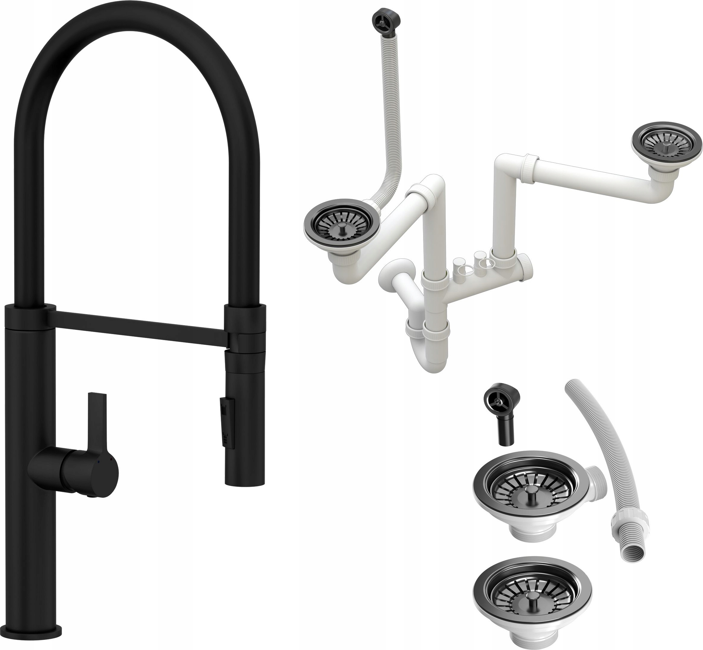 Schwarzer Küchenmixer + Schwarzer Siphon
