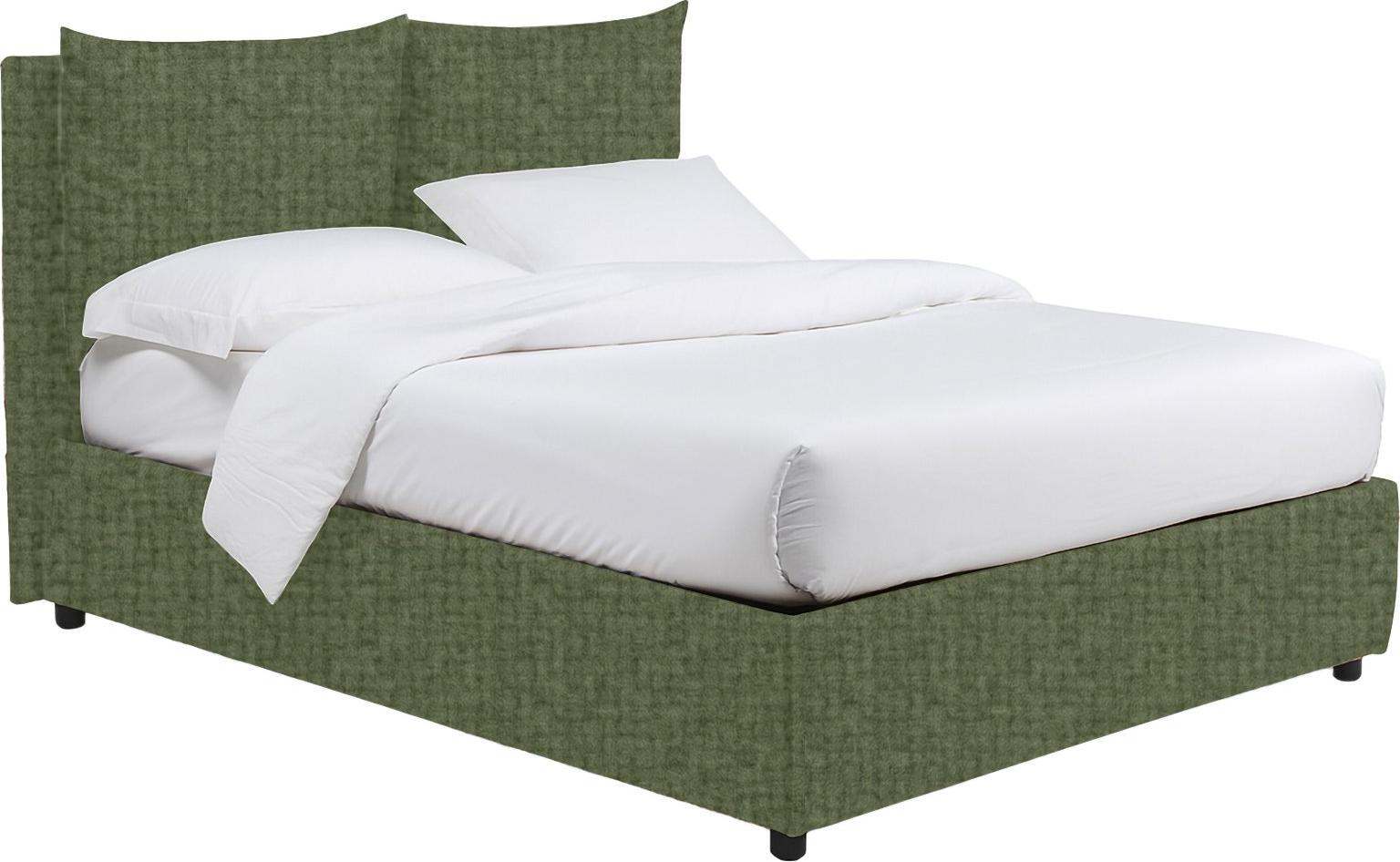 Dmora Bett Halbanspruch Erchie Grün, Abziehbar mit Stauraum