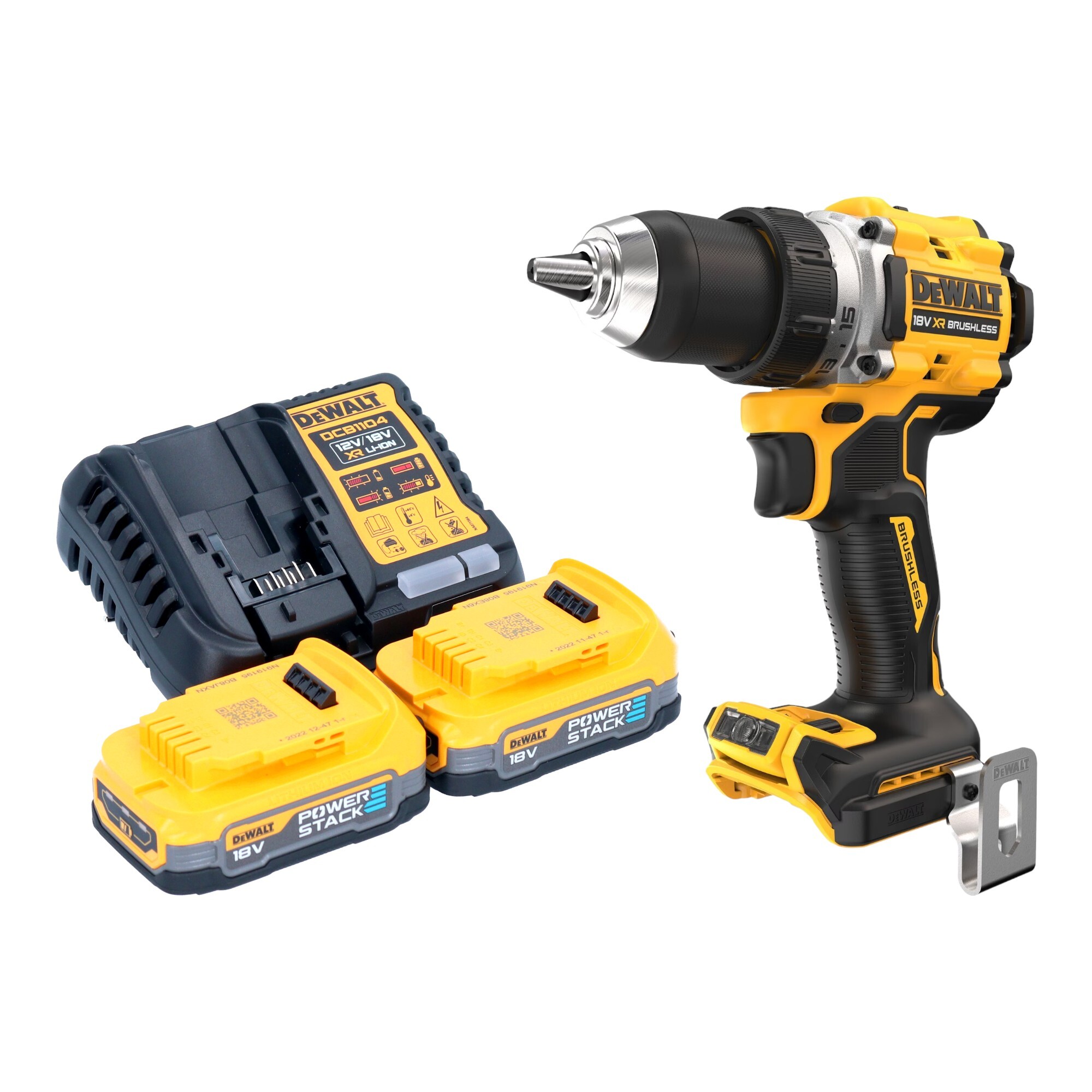 Akumulátorový vŕtací skrutkovač DeWalt DCD 800 E2 18 V 90 Nm + 2x akumulátor Powerstack 1,7 Ah + nabíjačka