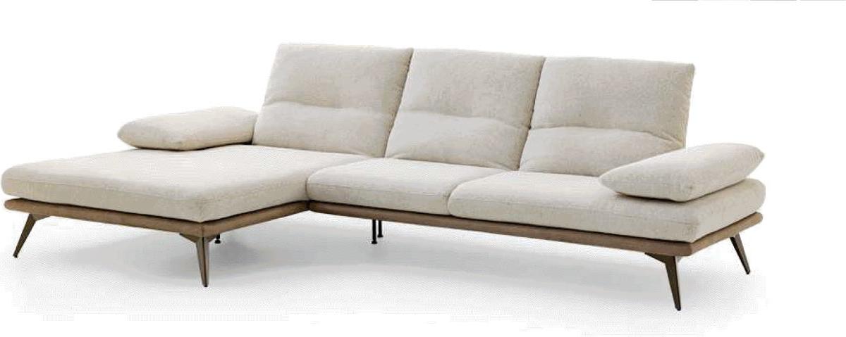 Dobre Sp. Sofa Florida 277x168 cm mit klappbaren Arm- und Rückenlehnen Ecru Phoenix-2ALklpb-LARklpb-Tori-ecru+Bull-liver-MF5
