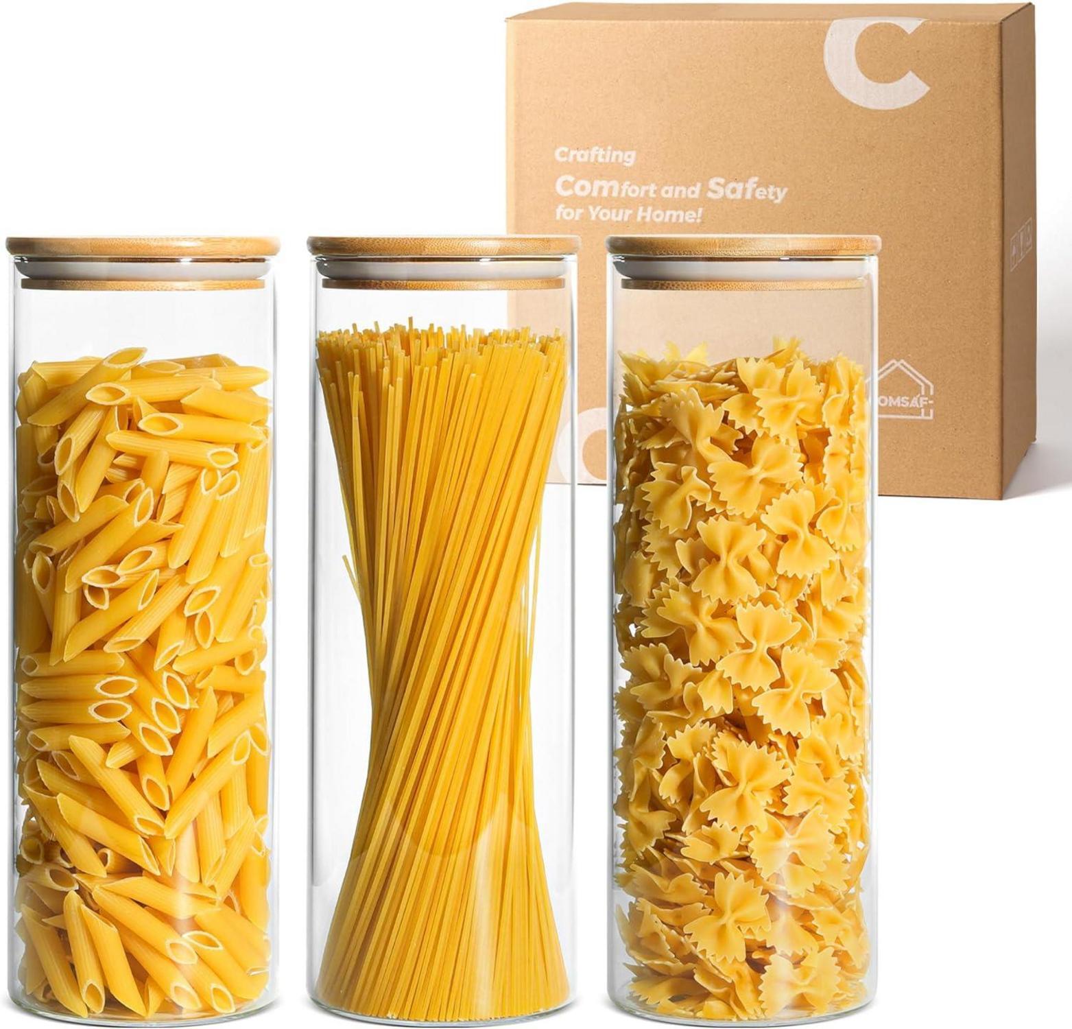 Sonstige ComSaf Luftdichte Vorratsdosen Glas 3er Set 2050ml mit Deckel