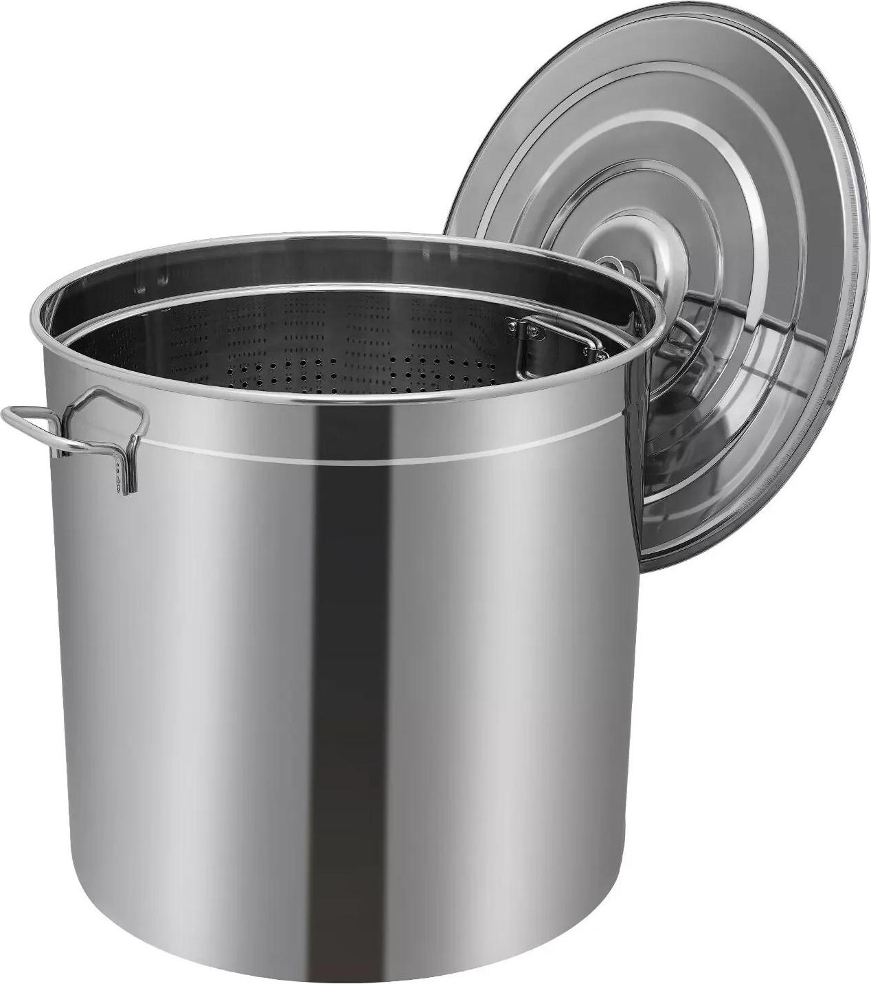 StarTech Suppentopf - Brühetopf - Volumen 50 l - Edelstahl 201 - Mit Siebkorb