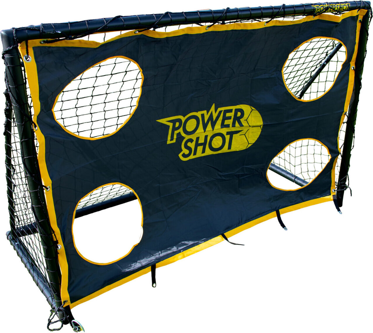 POWERSHOT Fußballtor (1,8 x 1,2m - uPVC) + Schusswand Schwarz