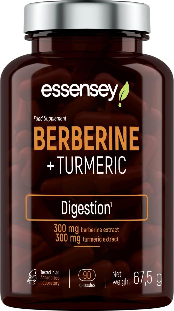 Trec Nutrition ESSENSEY - Berberine+Turmerci I Berberin & Curcuma I 90 Kapseln I 300 mg Kurkumaextrakt I 300 mg Berberitzenextrakt I Vegetarier & ohne Zustze I 90 Tagesdosen I Zellulosekapsel