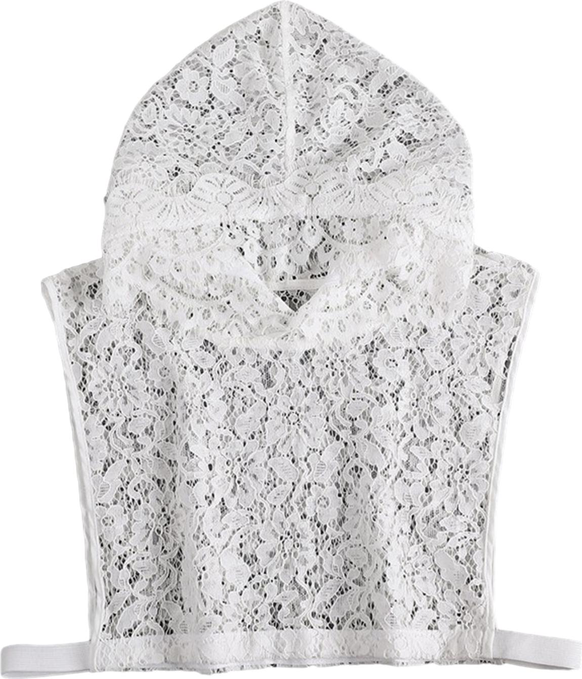 Bremen Frauen Gefälschte Kragen Mit Kapuze Ärmellose Durchsichtige Stickerei Spitze Blume Gefälschte Hoodie Hut Sweatshirt Zubehör 4496837