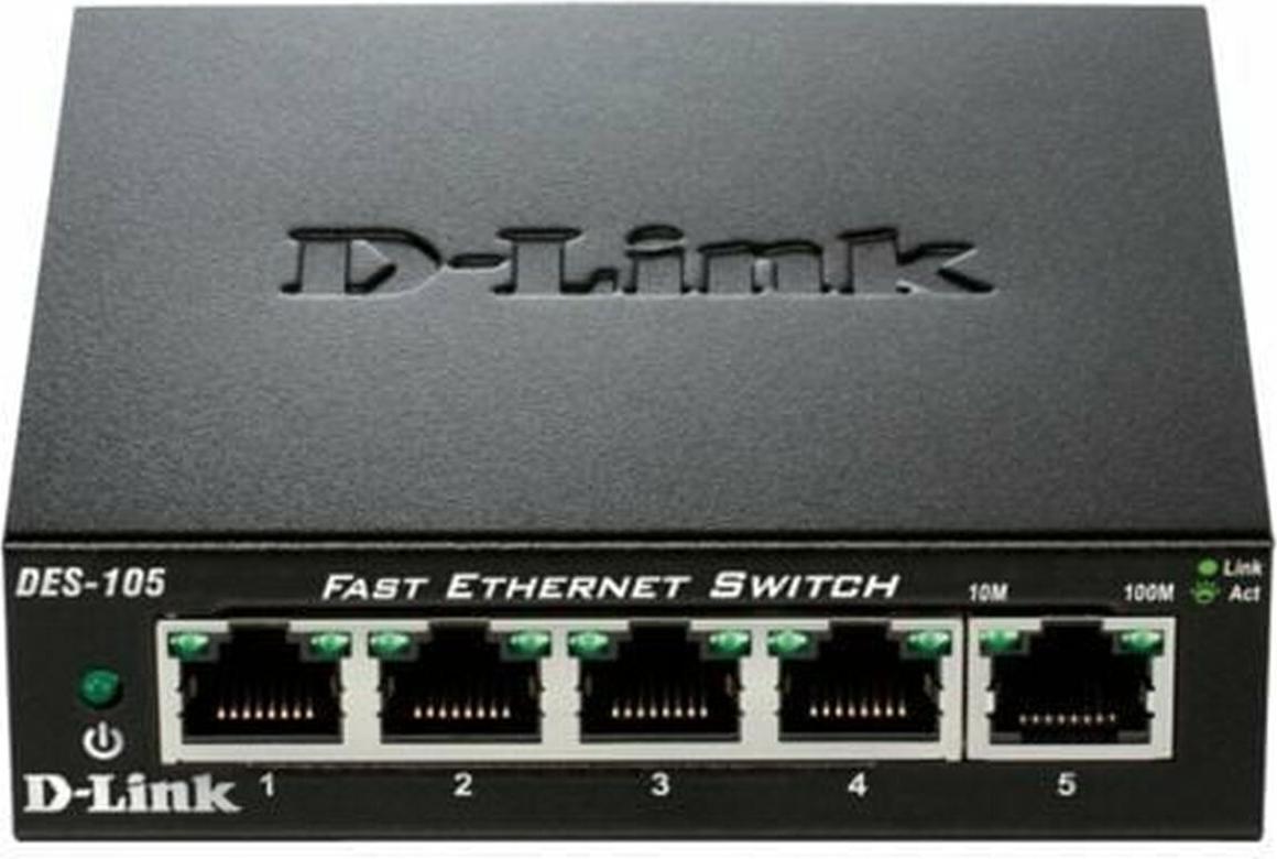 Sieťový prepínač D-Link DES-105/E LAN Desktop
