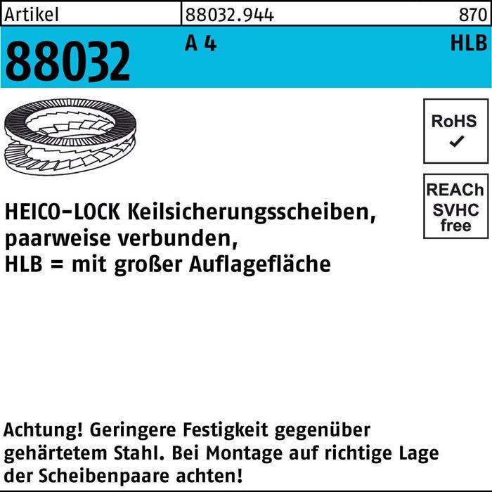 HEICO Befestigungstechnik Reyher Keilsicherungsscheiben 88032 4 13,0x25,4x3,6 880329440120000 (100 Stück)