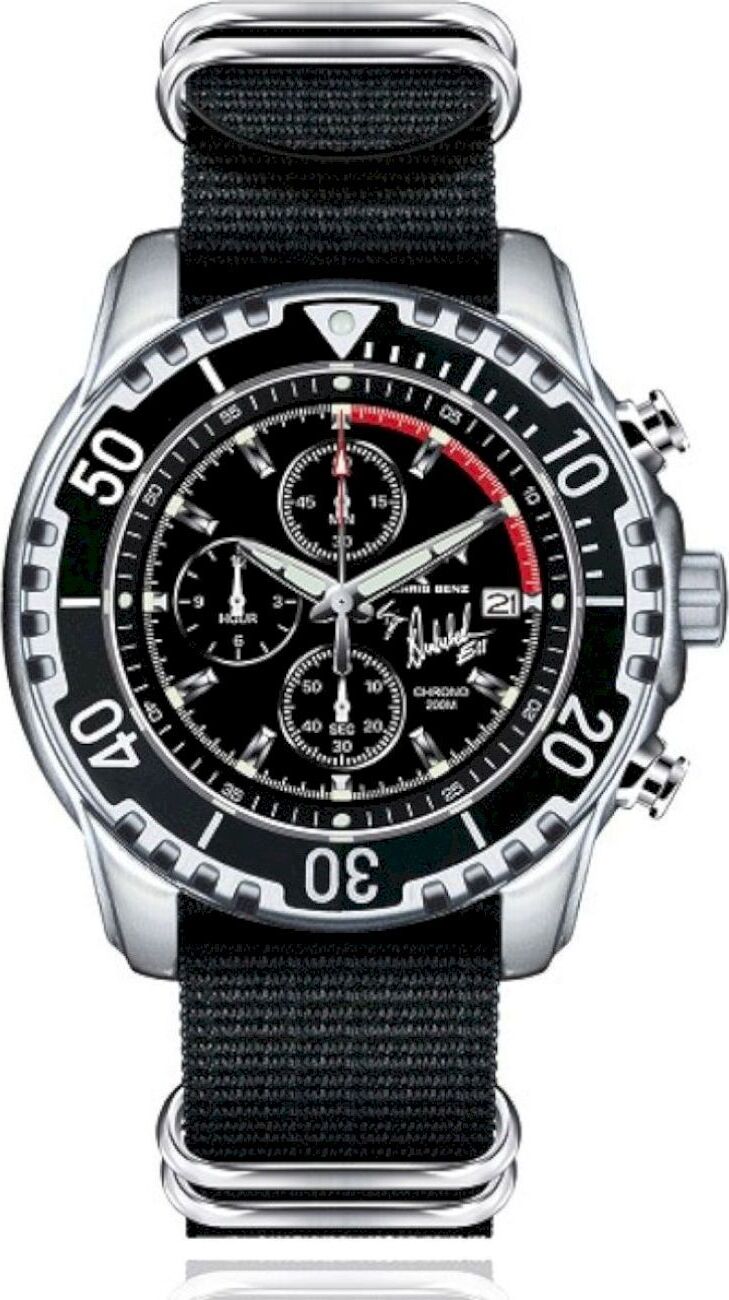CHRIS BENZ - Potápačské náramkové hodinky - SURF&amp;SAIL BJÖRN DUNKERBECK CHRONOGRAPH 200M - CB-200BD-NBS