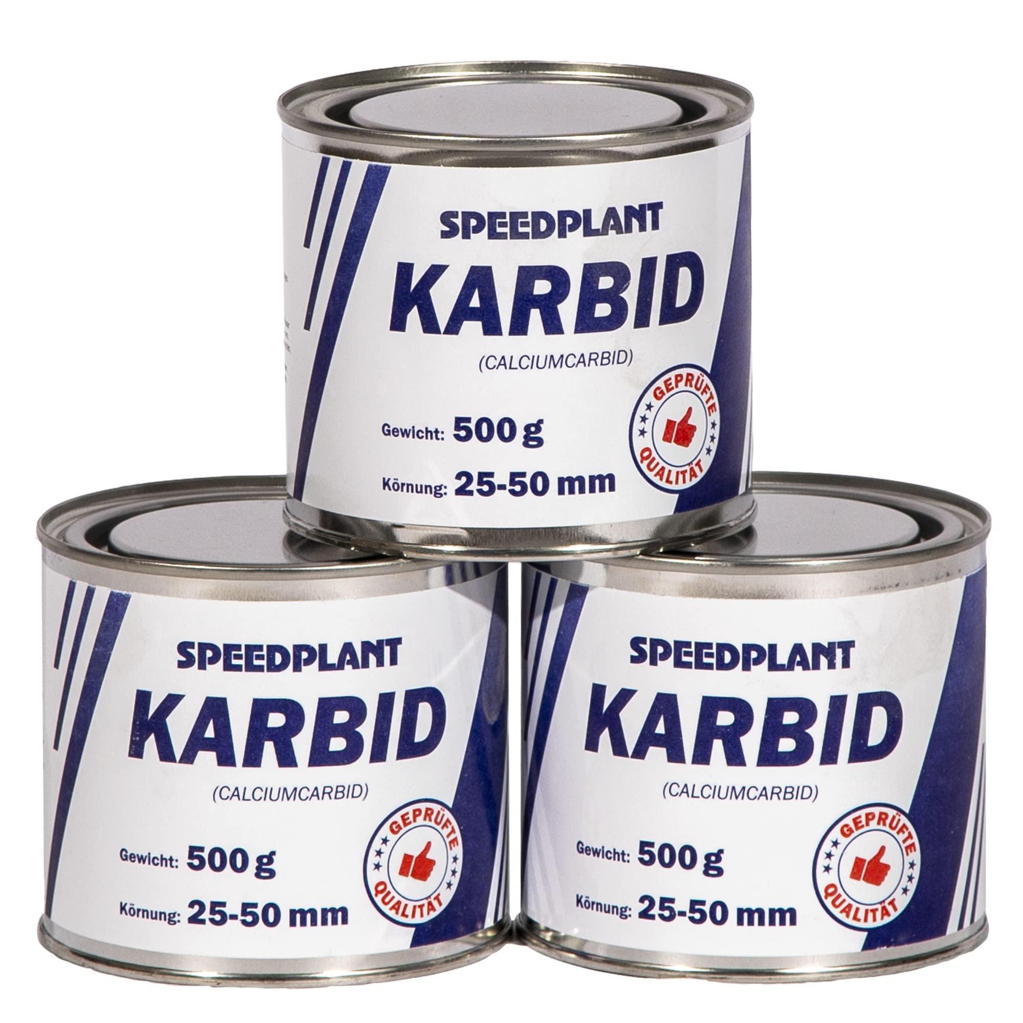 Speedplant Karbid 1,5 kg (3x 500g) - Carbid Kabit Kabitt karbitt Karbit Karbid Extra Große Körnung 25-50mm - 3 Dosen