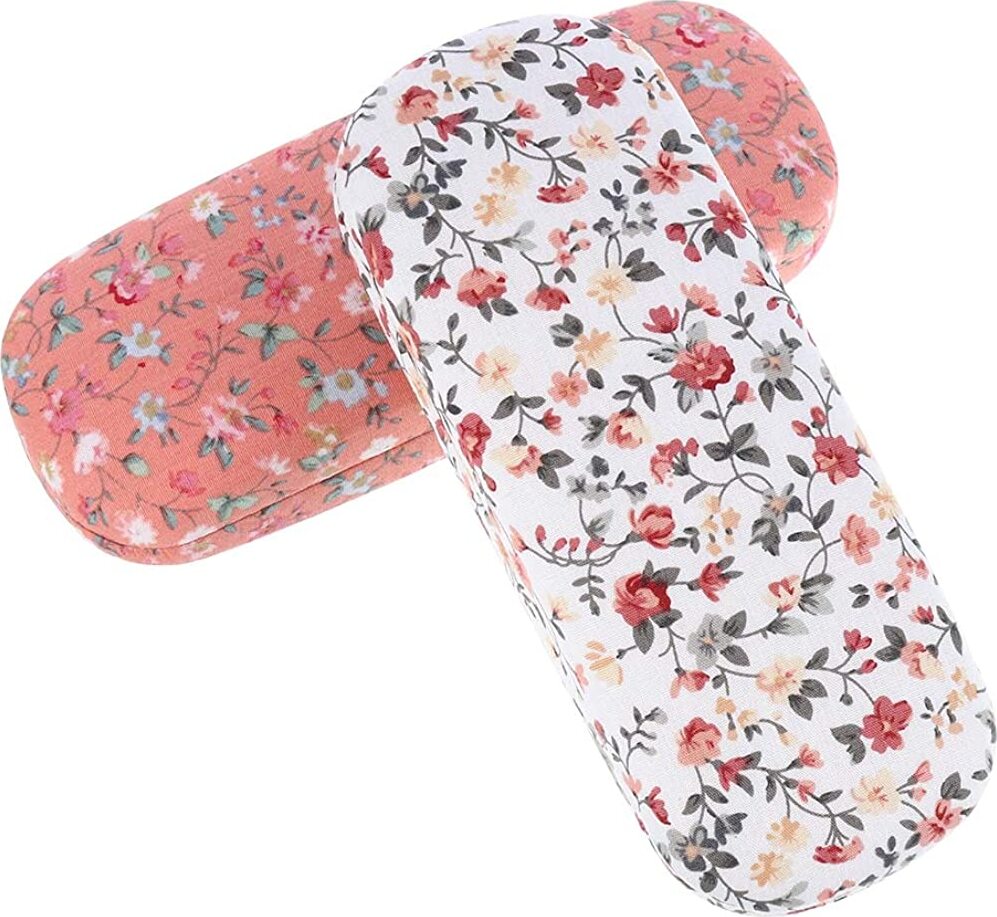 OD19 2 Stücke Brillenetui Hardcase für Damen Herren, Blumen Sonnenbrille Brillenetui Hartschalen Brillenbox Schutzhülle für Brillen Sonnenbrillen