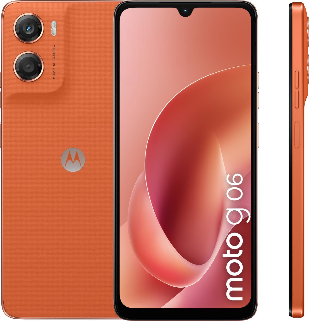 Motorola moto g06 , 17,5 cm (6.88"), 4 GB, 256 GB, 50 MP, Android 15, Oranžová