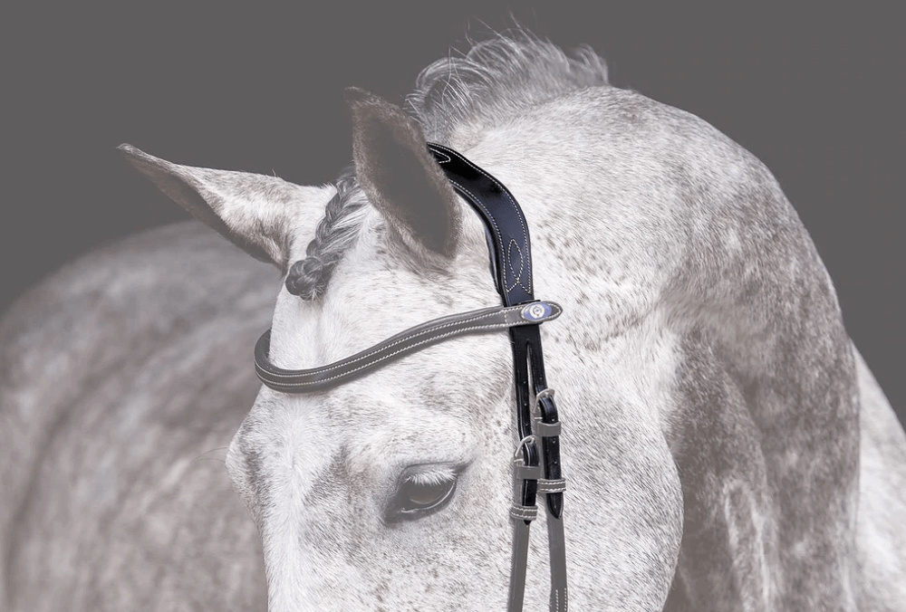 PS of Sweden Genickstück Snaffle Relief W™ Schwarz Cob 1220-100-995-002
