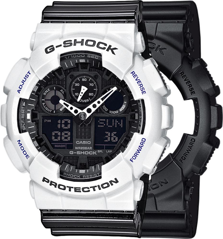 Casio G-Shock SET GA-100-1A1ER hodinky + BEZEL 10347600 + BAND 10378391 20BAR