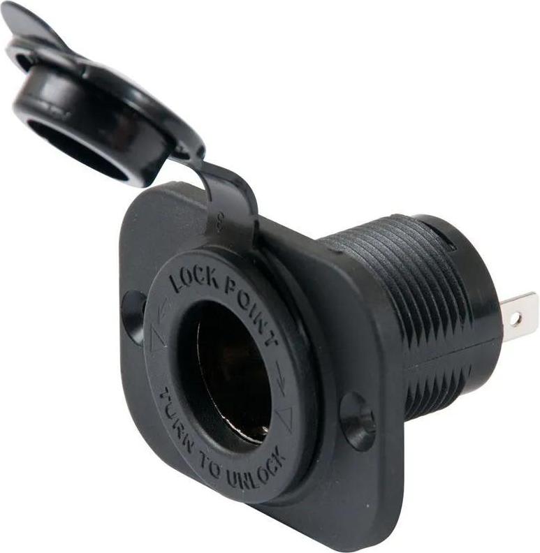 Marinco čierna zásuvka Sealink Deluxe čierna 12V čierna 12V
