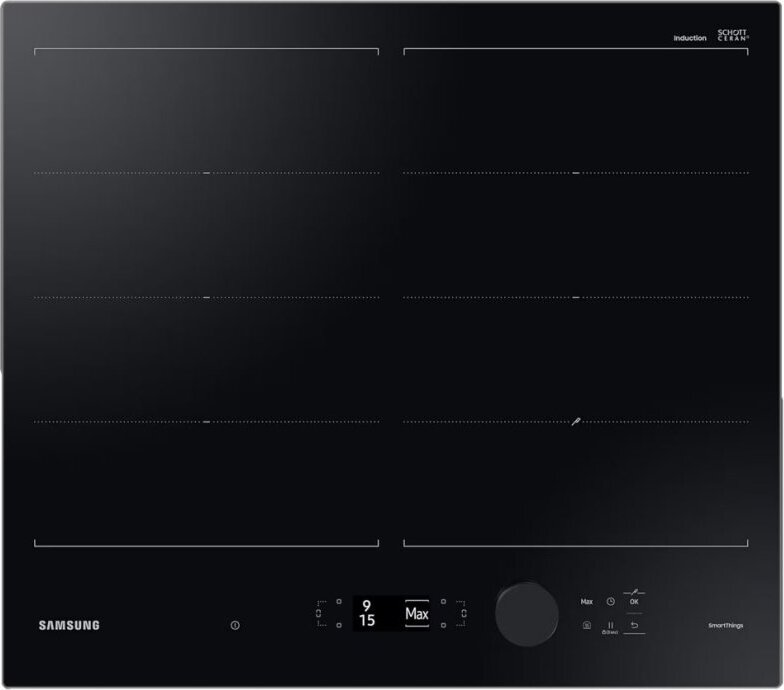 Samostatná indukčná varná doska Samsung 60 cm, sklokeramická, čierna, bez rámu, NZ64B7799FK/U1