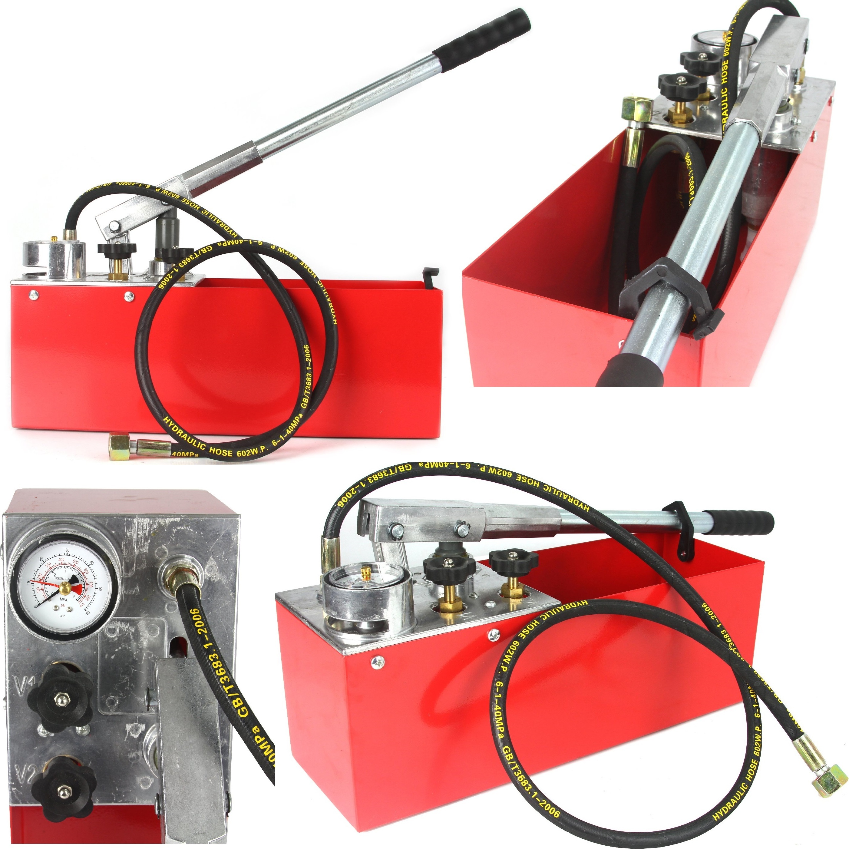 Mar-Pol Abdrückpumpe Prüfpumpe für Heizung und Solar 12L 5 Mpa 50bar Manuell Druckprüfpumpe Füllpumpe Befüllpumpe M55256