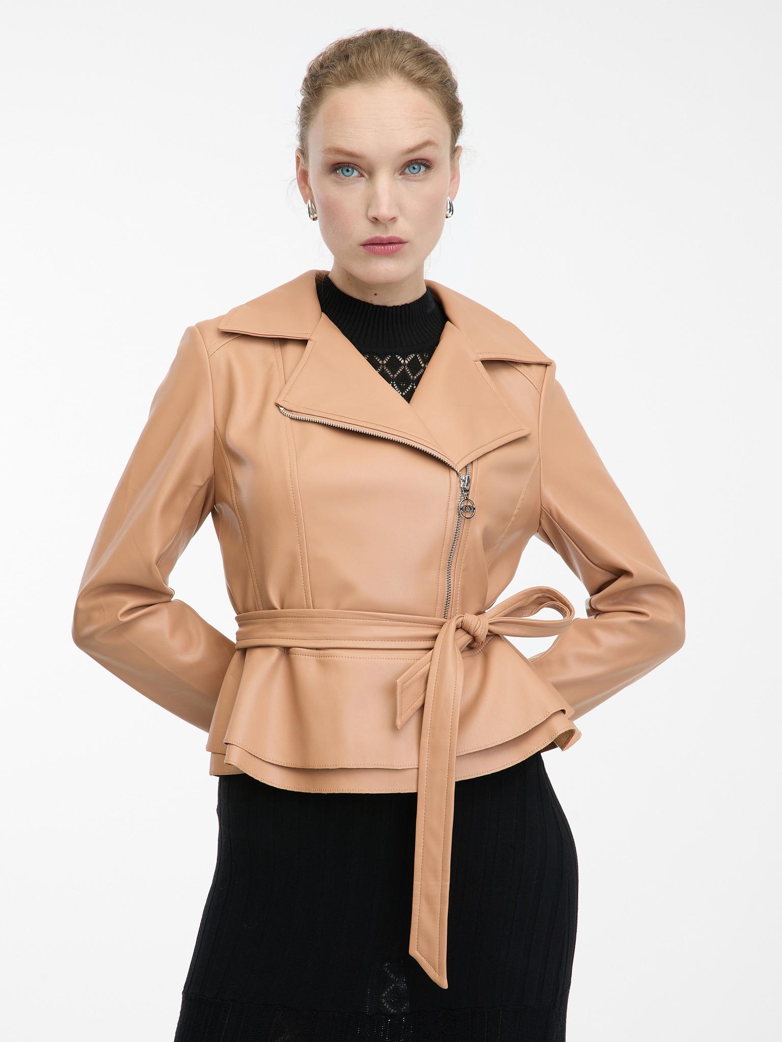 D'Orsay Orsay Hellbraune Damen Lederjacke 1000615A00238__34