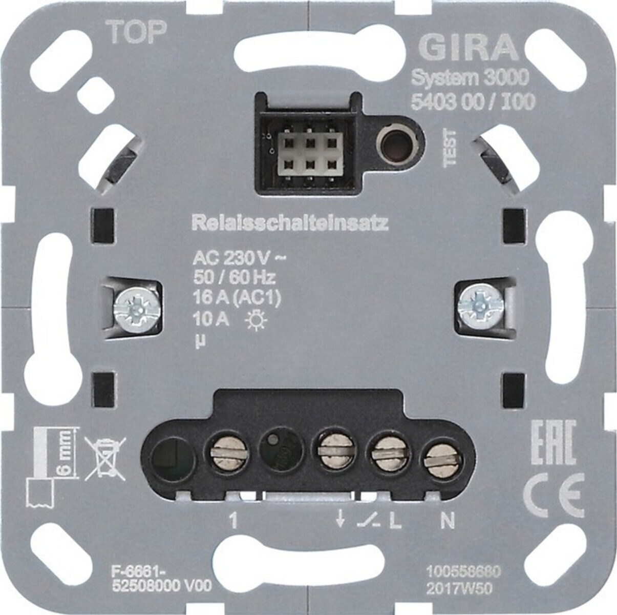 Gira RELAISSCHALTEINS. EINSATZ (540300 S3000)