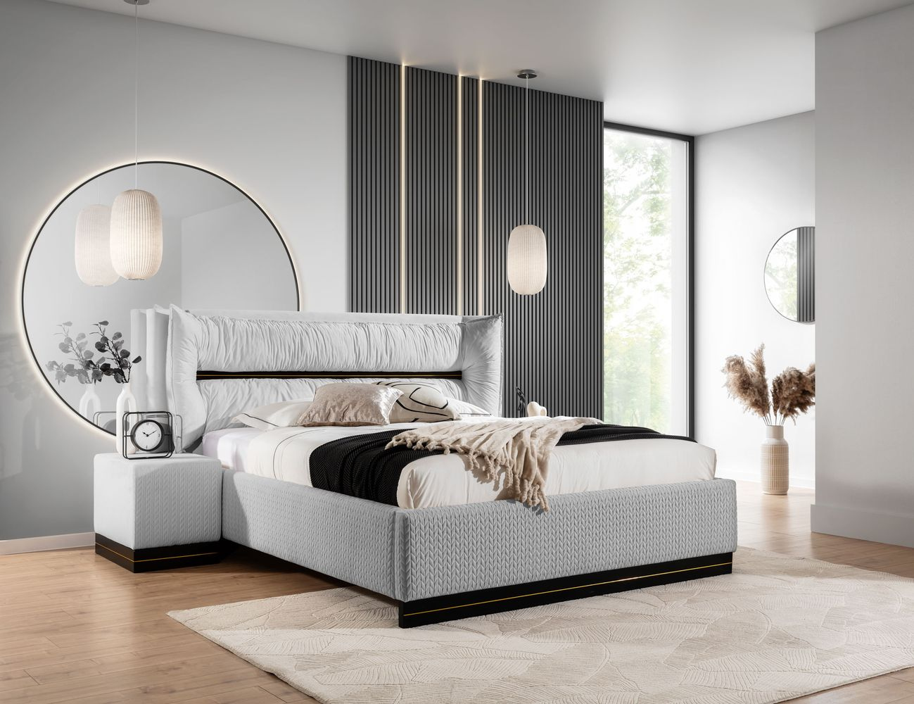 Čalúnená posteľ 140x200 IMELDA - šedá